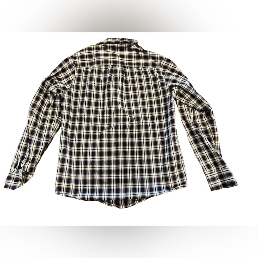 Janie and Jack Boys Navy Plaid Button Down Shirt Size 10 Classic Preppy - Picture 4 of 5